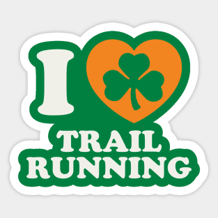 St Patricks Day Trail Running Irish Trail Runner Shamrock Sticker